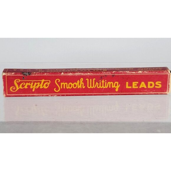 Vintage Scripto Smooth Writing Pencil Lead Box ~ 8 Leads ~ Wood Insert ~ HB 131 - Picture 2 of 11